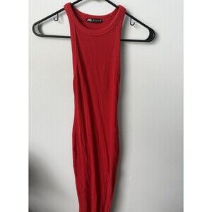Zara Women’s Bodycon Sleeveless Fashion Dress Stretch Red Size Small